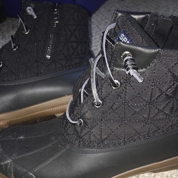 black quilted sperry duck boots - Picture 2 of 4